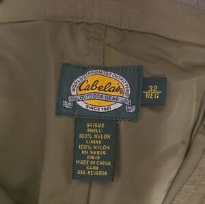 Men's Cabela's Upland Traditions Olive Nylon Outdoor Pants